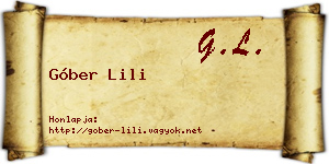 Góber Lili névjegykártya
